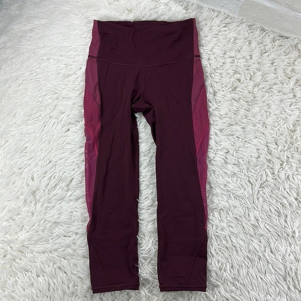 Lululemon Colour Me Ombre Crop *21" Dark Adobe / Blush Berry / Violet Red